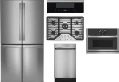 5 Piece Package Includes Refrigerator, Cooktop, Wall Oven, Microwave And Dishwasher
